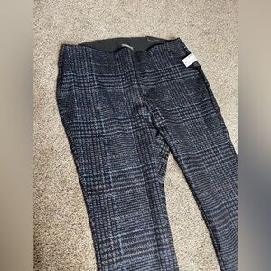New! Maurices Pull On Crop Pants Womens 16W Plaid Flat Front Comfort Waist